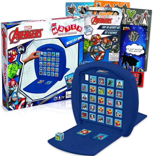 Avengers Matching Game Set - Avengers Party Supplies Bundle with Marvel Avengers: The Crazy Cube Matching Game Set for Kids, Marvel Avenger Sticke...