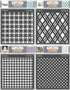 CrafTreat Geometric Stencils for Painting on Wood, Canvas, Paper and Fabric - Shepherds Check, Double Diamond, Houndstooth and Bold Polka Dots - 4...