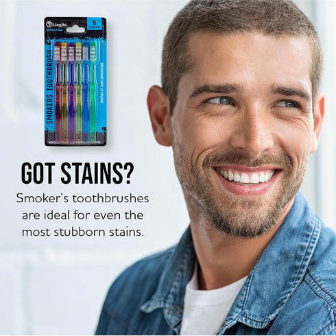 Extra Firm Toothbrush Set for Adults or Smokers Travel Toothbrush Kit, Hard Multicolor Denture Brush, Large Head, Manual Travel Toothbrush Hard Br...