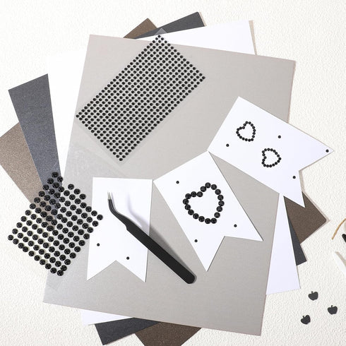 Gartful 12 Sheet Black Rhinestone Stickers - Round, 2790 PCS Self Adhesive Gem Sticker, Sticky Crystal Jewelry Gemstone for DIY Arts Crafts, Scrap...
