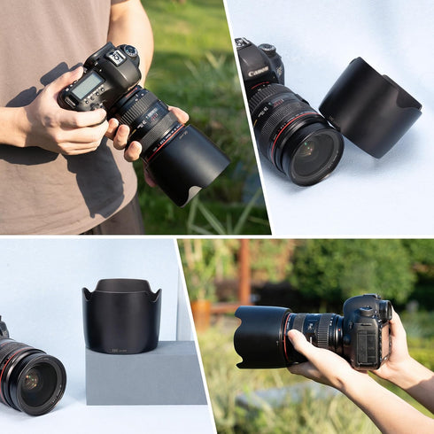 Camera Lens Hood Shade for Canon EF 24-70mm f/2.8L USM Lens Replaces Canon EW-83F Hood Compatible with 77mm Filter and Lens Cap Reversible Design...