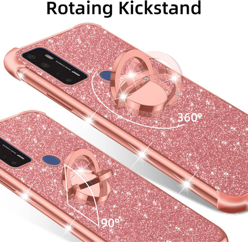 nancheng for Cricket Dream 5G Phone Case, Case for AT&T Radiant Max 5G 6.8"/Cricket Innovate 5G/AT&T Fusion 5G Women Glitter Cute Soft TPU Cover w...