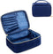 KOPY Velvet Makeup Bag for Women, Large and Classy Makeup Organizer, Make Up Travel Toiletry Bag Portable With Handle (Navy)...