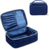KOPY Velvet Makeup Bag for Women, Large and Classy Makeup Organizer, Make Up Travel Toiletry Bag Portable With Handle (Navy)...