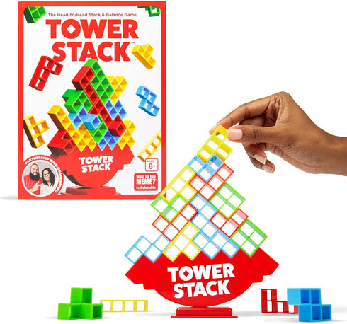 Tower Stack - Head to Head Stacking Challenge, Games for Kids 8-12, Family Games for Kids and Adults by Relatable...
