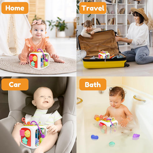 booko Activity Cube 7in1 – Montessori Toy for 1-2 Year Old Babies – Busy Cube Early Development Sensory Toy for Toddler Age – Birthday Gift for Bo...