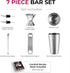 FineDine 7-Piece Cocktail Shaker Set - Bar Tools - Stainless Steel Bartender Kit, with All Bar Accessories, Cocktail Strainer, Double Jigger, Bar ...