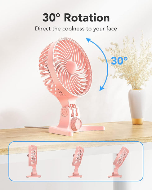USB Desk Fan, Small Fans with CVT Variable Speeds, Strong Cooling Airflow, Quiet Portable, Desktop Mini Personal Table Fan for Room, Home,Office, ...