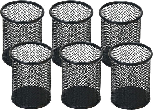 Pen Holder Pencil Holder Mesh Metal Pen Cup Holder Pencil Cup Holder for Desk Office Home Pen Organizer Black, 6 Pack...