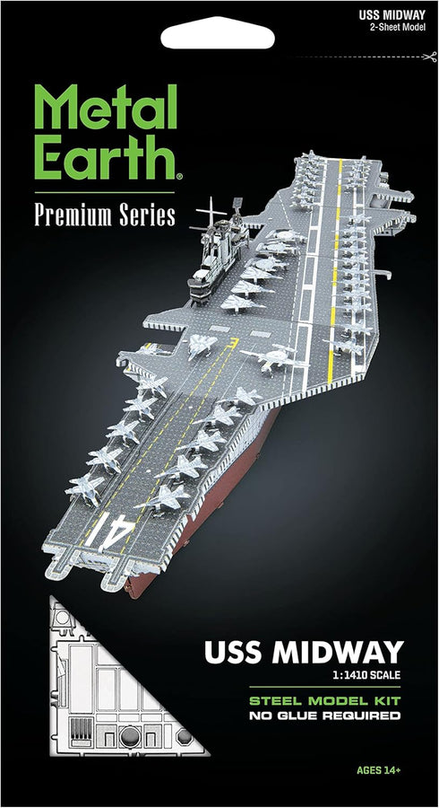 Metal Earth Premium Series USS Midway Aircraft Carrier 3D Metal Model Kit Fascinations...