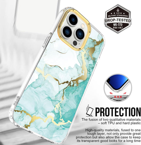 BAISRKE Clear Case Design for iPhone 15 Pro 6.1 inch, with 2 Pack Screen Protectors + 1 Pack Camera Lens Protector Slim Shockproof Women Cute Bump...