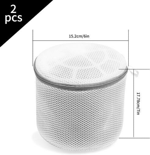 2 Pcs Premium Bra Lingerie Wash Bags, Durable Fine Mesh Laundry Bags Underwear Brassiere Washing Bags with Reinforced Zipper and Hanging Loop 6 x ...