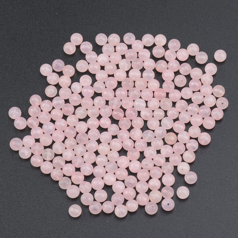 LPBeads 200Pcs Polished 6mm Round Natural Rose Quartz Gemstone Loose Beads with Stretch Cord for Jewelry Making Bracelets...