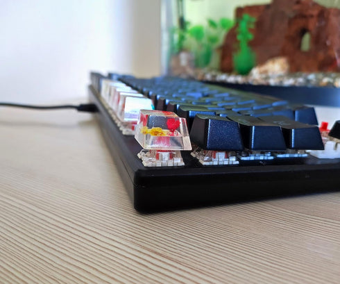 Custom Resin Artisan Escape Keycaps (OEM, R4) for Cherry MX Gaming Mechanical Keyboards, Transparent Flower Cool Esc Key Caps (Flower)...