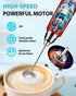 Milk Frother with Stand Rechargeable-Handheld Frother Wand with 3 Stainless Whisks 3 Speed Adjustable, Electric Whisk Drink Mixer, Foam Maker Blen...