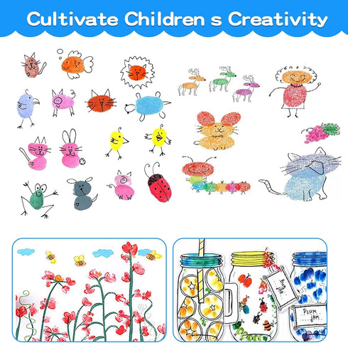 MoloTAR 8 Colors Rainbow Washable Large Ink Pads for Rubber Stamps Kids (Pack of 8)...