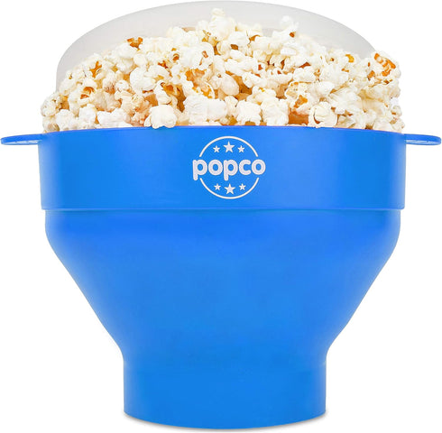 Popco Silicone Popcorn Maker - Microwave Popcorn Popper with Handles - Collapsible Bowl, Heat-Resistant, Easy to Clean, Ideal for Family Movie Nig...