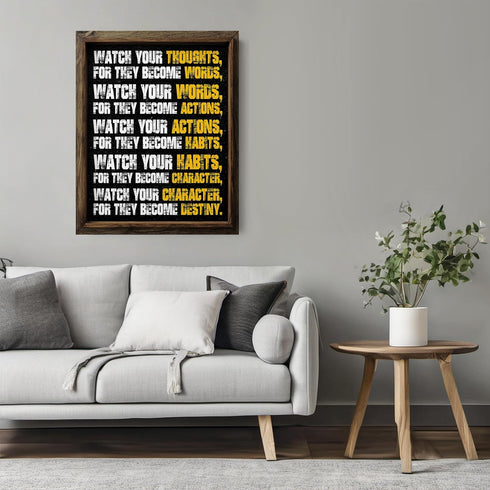 Posterizer 1 pcs-your actions become your habits-powerful quote-Workplace & Office Art-Motivational & Inspirational Art-decor for office wall- UNF...