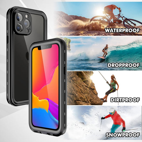 Waterproof Case for iPhone 13 Pro Max 6.7", Full Body Shockproof Dustproof Built-in Screen Protector Snowproof Cover IP68 Waterproof Case for iPho...