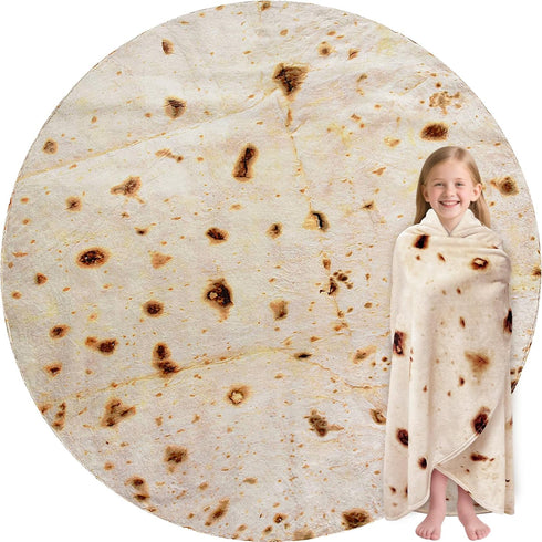 CASOFU Burritos Tortilla Throw Blanket, White Elephant Gift for Adults Teens Kid Men Women, 285 GSM Soft Flannel Realistic Taco Food Blanket Funny...