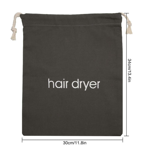 Hair Dryer Bags Drawstring Bag Hairdryer Container, 11.8 by 13.8 Inch(Cotton,Gray)...