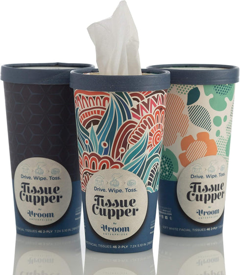 Car Tissue Holder with Soft and Disposable Travel Size Tissue Paper. Convenient Travel Tissues Box. Facial Tissues - Perfect Tissue Dispenser for ...