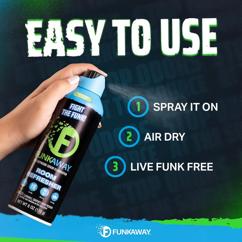 FunkAway Extreme Odor Eliminating Room Refresher AeroSpray, 6 oz., Odor Eliminating Room Spray Removes Musty, Stuffy, Stinky and Smelly Airborne o...