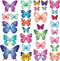 DECOWALL DS9-1302 30 Vibrant Butterflies Kids Wall Stickers Wall Decals Peel and Stick Removable Wall Stickers for Kids Nursery Bedroom Living Roo...
