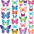 DECOWALL DS9-1302 30 Vibrant Butterflies Kids Wall Stickers Wall Decals Peel and Stick Removable Wall Stickers for Kids Nursery Bedroom Living Roo...