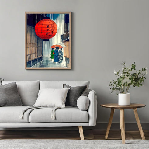 Posterizer 1 pcs-rainy evening scene in a traditional Japanese street 2-Collectibles & Fine Art-Vintage Art- Gift for Men Women Entrepreneur Teens...