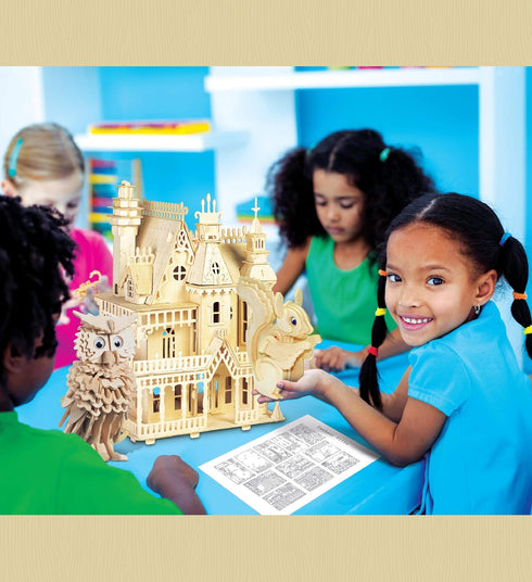 Puzzled 3D Puzzle Owl Wood Craft Construction Model Kit, Fun Unique & Educational DIY Wooden Toy Assemble Model Unfinished Crafting Hobby Puzzle t...
