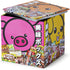 Dagashi Japanese Anime Otaku Snacks Tin Storage Box - 4x4-Inch Metal Novelty Stash Container With Pop Top Lid - Decorative Organizer Holder Cube C...