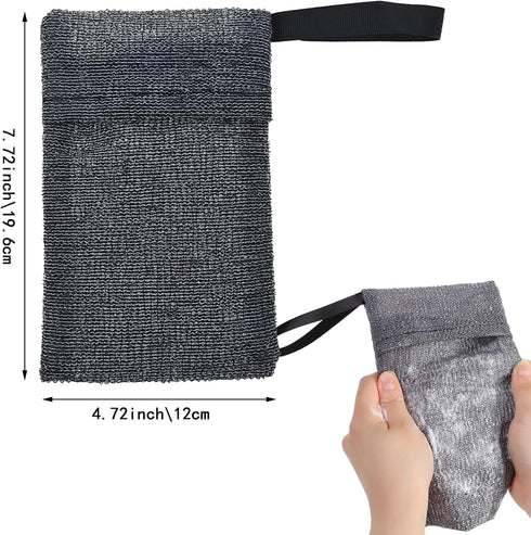 4 Pack Exfoliating Soap Bag, Shower Soap Saver Bags Saver Mesh Bar Scented Soap Lather Pouch, Soap Storage Bag, Body Scrubber Rough Sponge Exfolia...