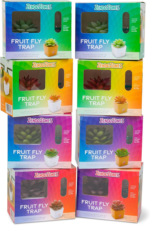 JT Eaton ZendoZones 1818-2JT Fruit Fly Trap Joyful Janet & Tranquil Tabitha, 2 Pack, White Base...