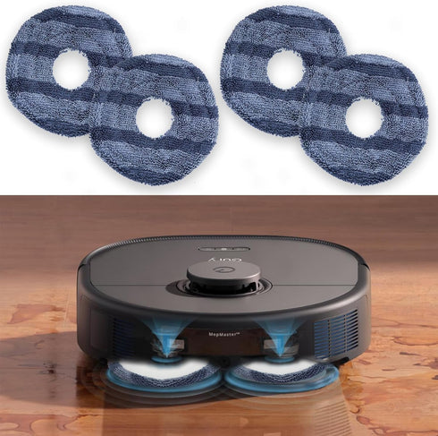 4 PCS Mop Cloth Compatible with eufy X10 Pro Omni X9 Pro Robot Vacuums - Replacement Washable Soft Mopping Pad, Reusable eufy Vacuum Replacement P...