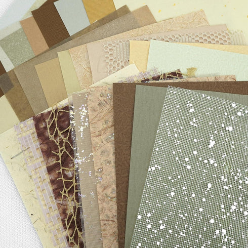Mililanyo 30Pcs Handmade Scrapbook Craft Paper Sheet Textured Morandi A5 Sheet Mesh Fabric Special Paper for Card Making Art Journaling Supplies D...