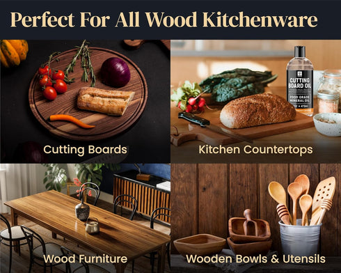 Food Grade Mineral Oil for Wood Cutting Board - 16oz, Food Safe USP Certified Cutting Board Oil & Butcher Block Conditioner for Bamboo Boards, Mar...