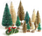30 Pieces Miniature Sisal Frosted Christmas Trees Bottle Brush Mini Trees Plastic Tabletop Trees Ornaments for Christmas Room Decor Home Table Top...