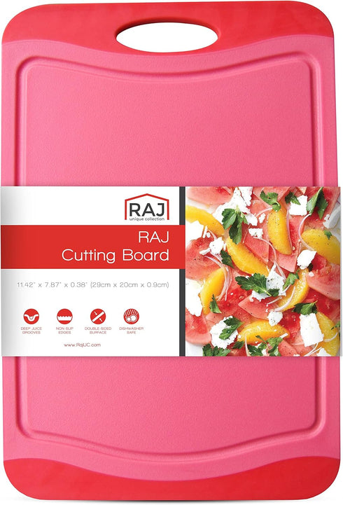 Raj Plastic Cutting Board Reversible Cutting board, Dishwasher Safe, Chopping Boards, Juice Groove, Large Handle, Non-Slip, BPA Free (Small (11.42...