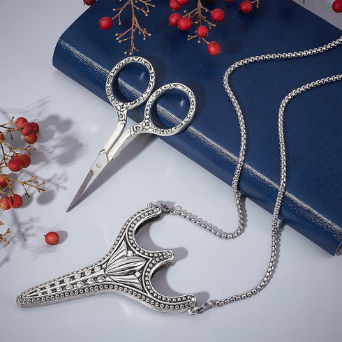 SUNNYCLUE Stainless Steel Sharp Tip Sewing Scissors with Sheath Chain Cutter Safety Precision Detail Embroidery Scissors with Cover Handcraft Art ...