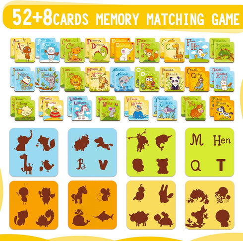 Animal Letter Memory Game ABC Learning for Toddlers, Fun Matching Game, Educational Toys for Kids, Preschool Learning Toys and Alphabet Flash Card...