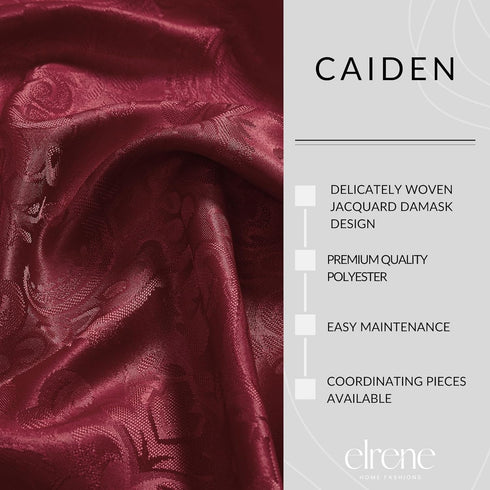 Elrene Home Fashions Caiden Elegance Damask Fabric Placemats, 13" x 19", Cranberry, Count 4 (Pack of 1)...