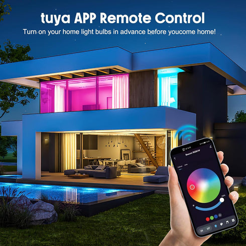 RGB Smart Light Bulbs, WiFi and Bluetooth Color Changing Light Bulbs,A19 9W 60W Equivalent 500LM, Music Sync WiFi Light Bulbs Work with Alexa & Go...