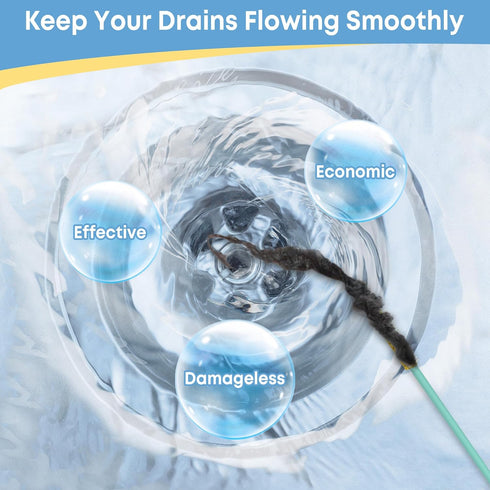 Kelly's Collection 50 Inch Drain Snake Hair Clog Remover, Extra Long Sink Snake Anti-break Metal with Nylon Layer, Shower Snake Hair Drain Cleaner...