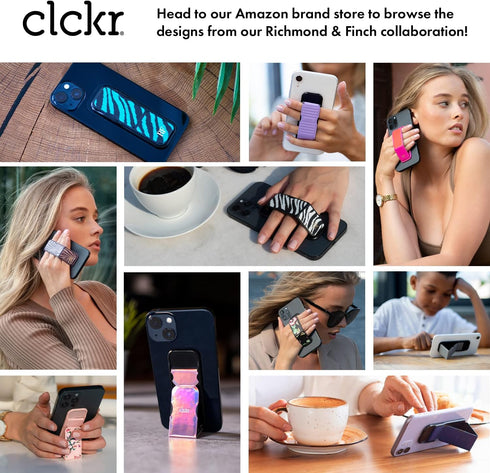 CLCKR Cell Phone Stand compatible with iPhone X/XS/XR/6/7/8 and Samsung Galaxy S9/S9/S10/S10 Plus - Metallic Silver...