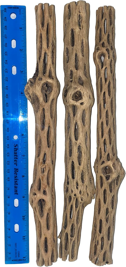 Awesome Aquatic Natural Cholla/Choya Wood 3 Pieces 12” for Shrimp Habitat and Food Treat Hermit Crabs Plecos Aquarium Decoration Lowers pH Hideout...