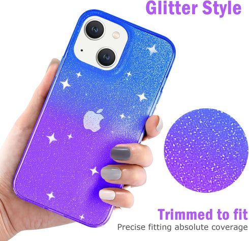 JJGoo Compatible with iPhone 13 Case, Glitter Soft TPU Shockproof Protective Bumper Cover, Sparkle Bling Sparkly Cute Slim Women Girls Phone Case ...