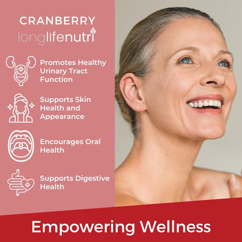 Cranberry Extract with Vitamin C & E - Pure Concentrated Formula, 500mg per Serving, 180 Vegetarian Capsules, Urinary Tract Health & Bladder, 6 Mo...