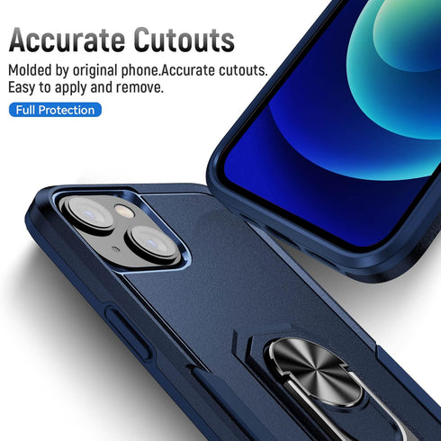 for iPhone 13 Mini Case for 13 Mini,with 360° Rotatable Ring Magnetic Ring Holder,Drop Resistant, Heavy Duty Shockproof Case,for 13 Mini Case, Blu...