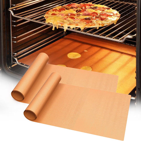 UBeesize 2 Pack Large Copper Oven Liners for Bottom of Oven BPA and PFOA Free, 16x24 Inch Thick Heavy Duty Non Stick Teflon Oven Mats for Electric...